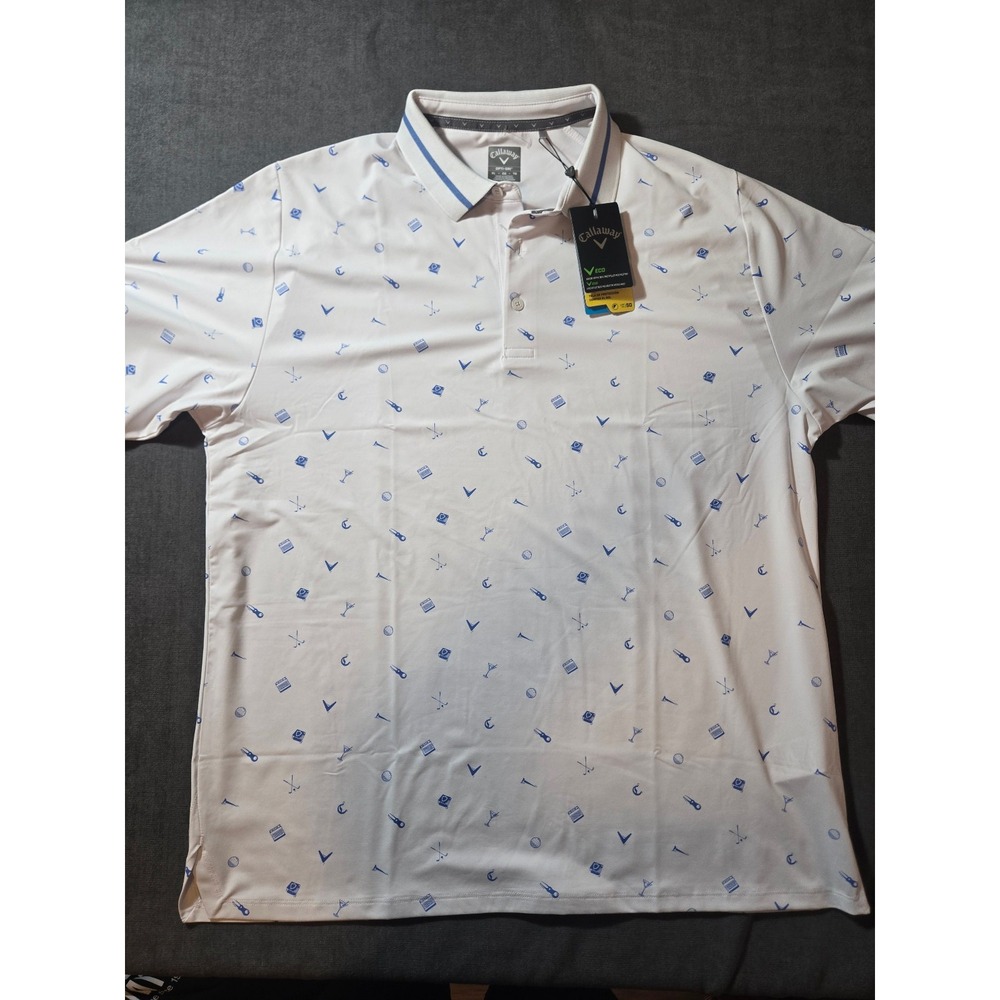 Callaway Polo Shirt Mens Exrtra Large Graphic All Over Print Performance NWT